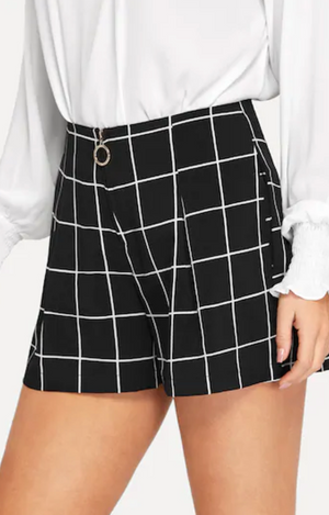 Square Print Dressy Shorts