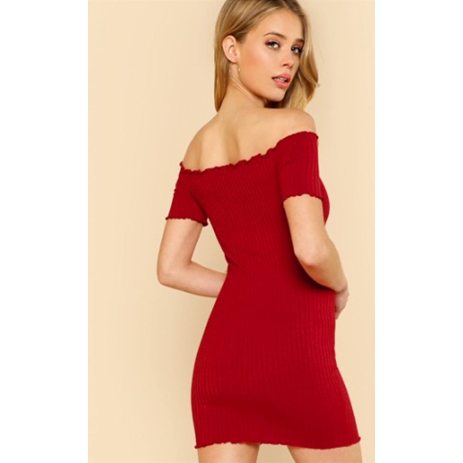 Off Shoulder Red Dress